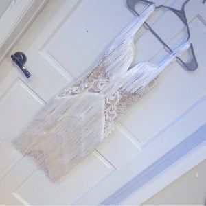 Flashy fringe dress swing fringes dress performance country singer folk